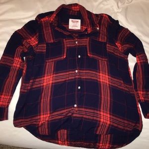 Orange and blue plaid target long sleeve